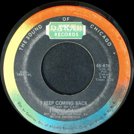 Tyrone Davis - Turn Back The Hands Of Time / I Keep Coming Back side B