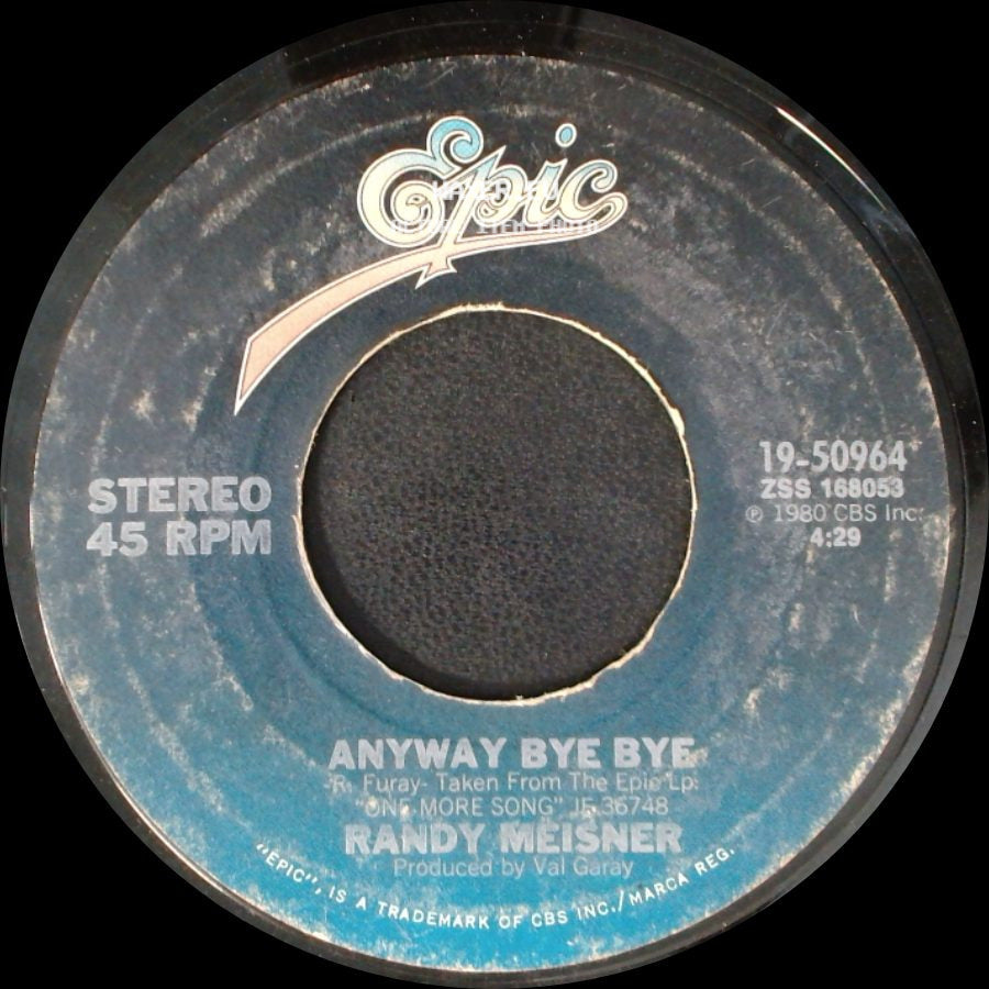 Randy Meisner - Hearts On Fire / Anyway Bye Bye side B