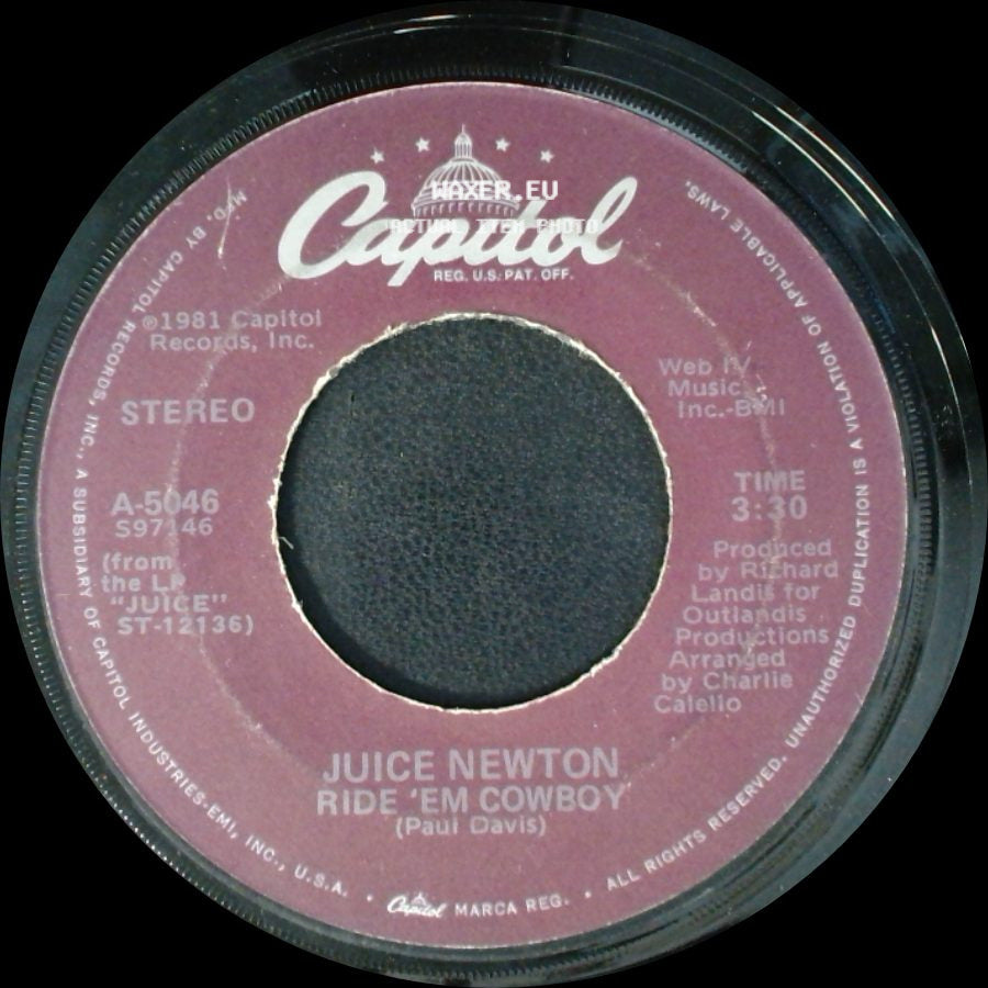 Juice Newton - Ride 'em Cowboy / The Sweetest Thing (I've Ever Known) side A