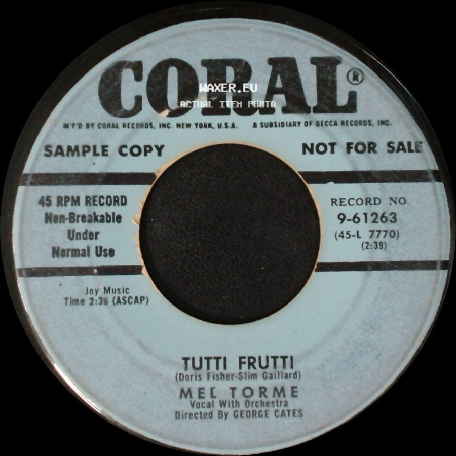 Mel Torme - I'se A Muggin' / Tutti Frutti side B