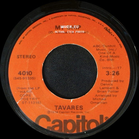 Tavares - Remember What I Told You To Forget / My Ship side B