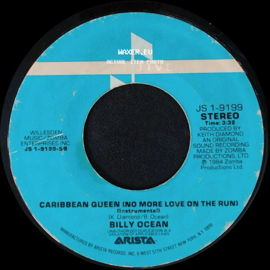 Billy Ocean - Caribbean Queen (No More Love On The Run) / Caribbean Queen (No More Love On The Run) (Instrumental) side B