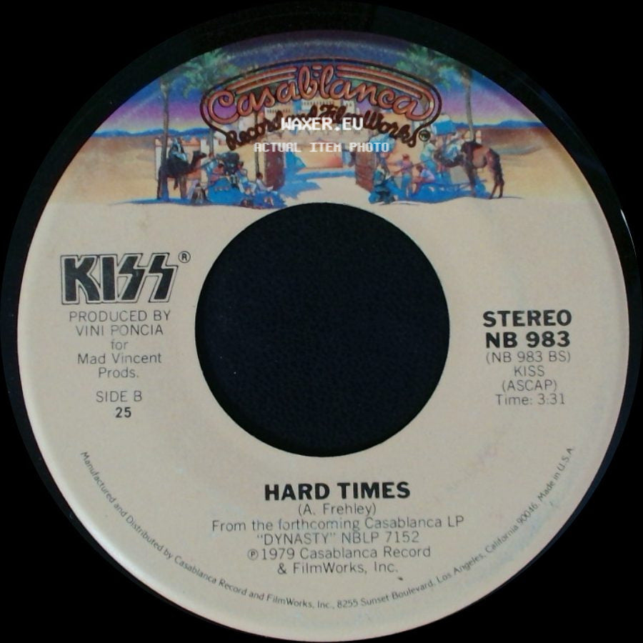 Kiss - I Was Made For Lovin' You / Hard Times side B