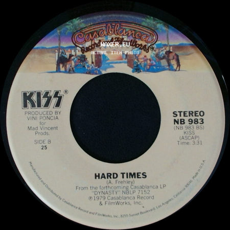 Kiss - I Was Made For Lovin' You / Hard Times side B