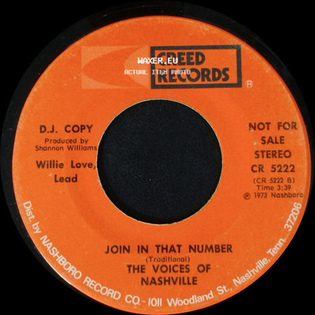 The Voices Of Nashville - Waiting For My Child To Come Home / Join In That Number side B