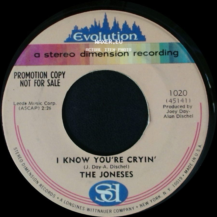 The Joneses - Hey Girl / I Know You're Cryin' side B