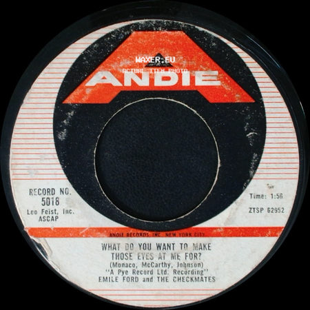 Emile Ford And The Checkmates - Don't Tell Me Your Troubles / What Do You Want To Make Those Eyes At Me For? side B