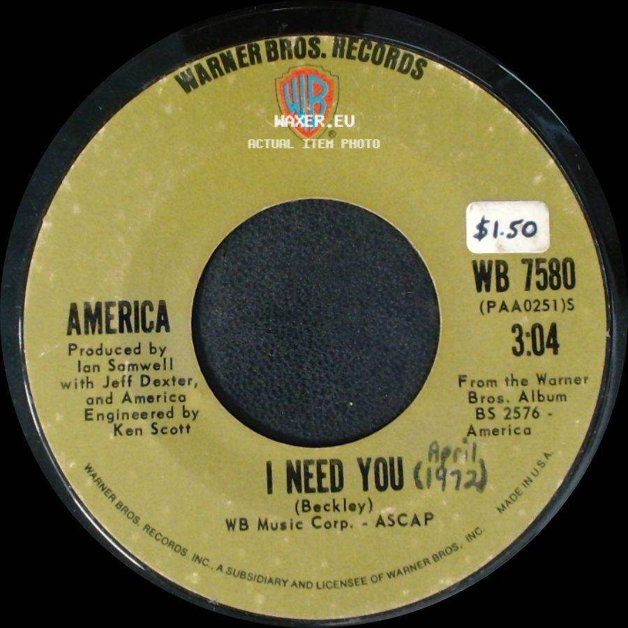 America - I Need You / Riverside side A