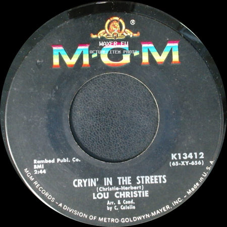 Lou Christie - Lightnin' Strikes / Cryin' In The Streets side B