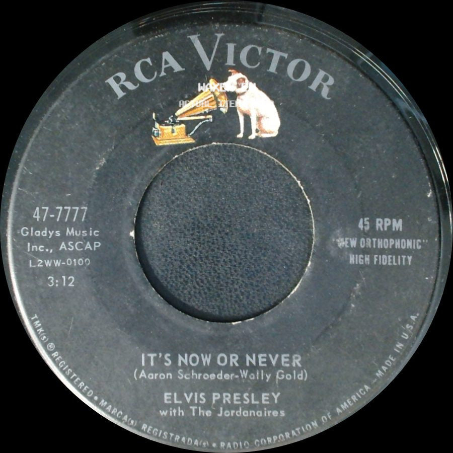 Elvis Presley With The Jordanaires / Elvis Presley - It's Now Or Never / A Mess Of Blues side A