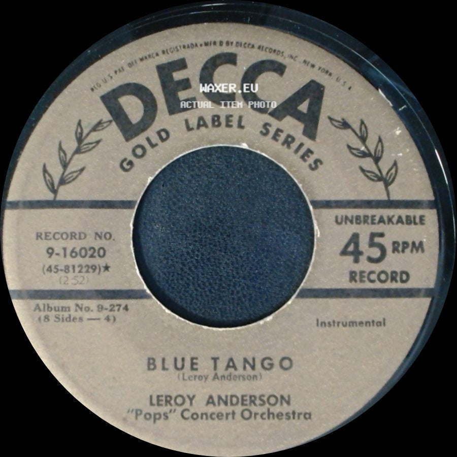 Leroy Anderson "Pops" Concert Orchestra - Blue Tango / Belle Of The Ball side A