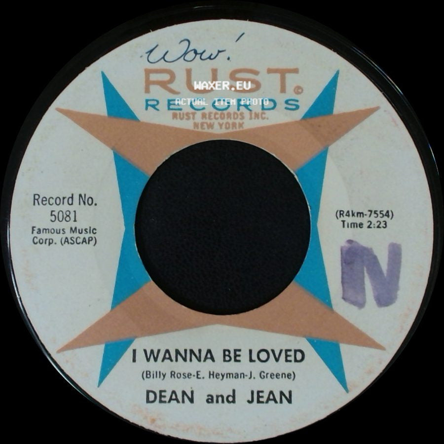 Dean And Jean - Thread Your Needle / I Wanna Be Loved side B