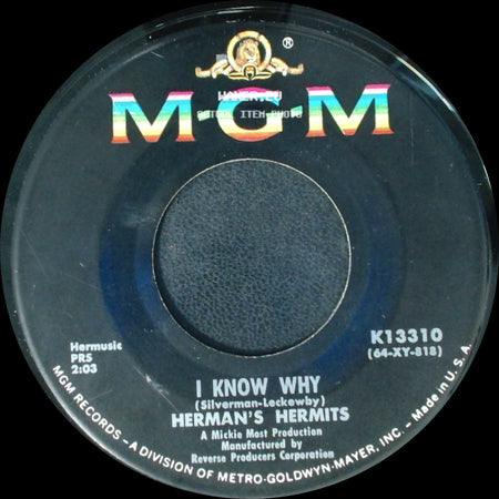 Herman's Hermits - Can't You Hear My Heartbeat / I Know Why side B