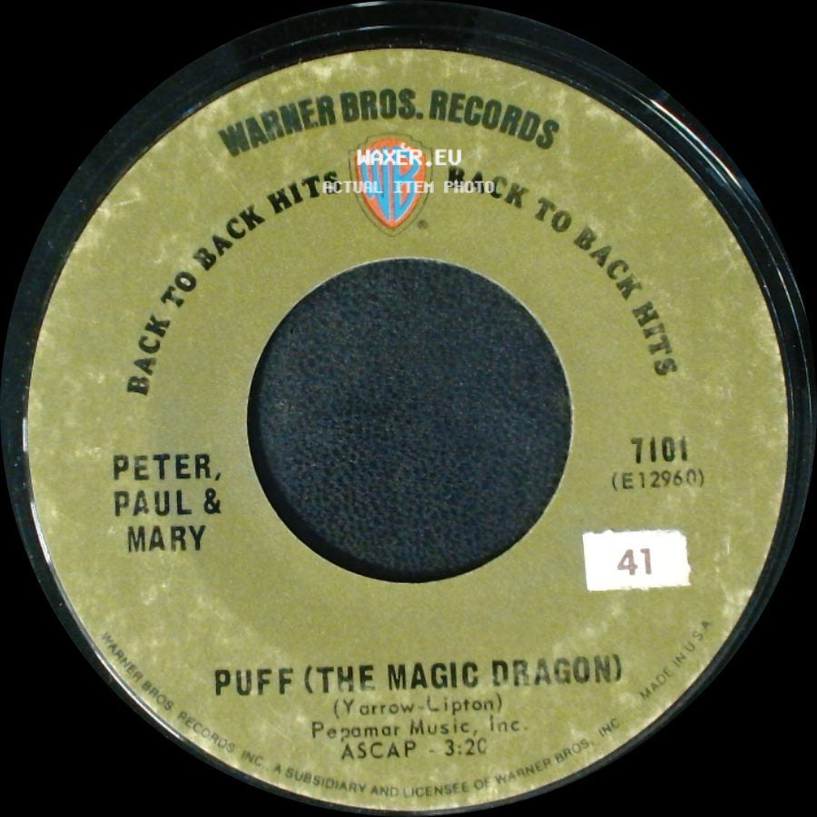 Peter, Paul & Mary - Blowin' In The Wind / Puff (The Magic Dragon) side B