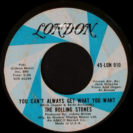The Rolling Stones - Honky Tonk Women / You Can't Always Get What You Want side B