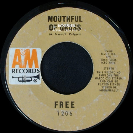Free / Freedom - Mouthful Of Grass / All Right Now side A