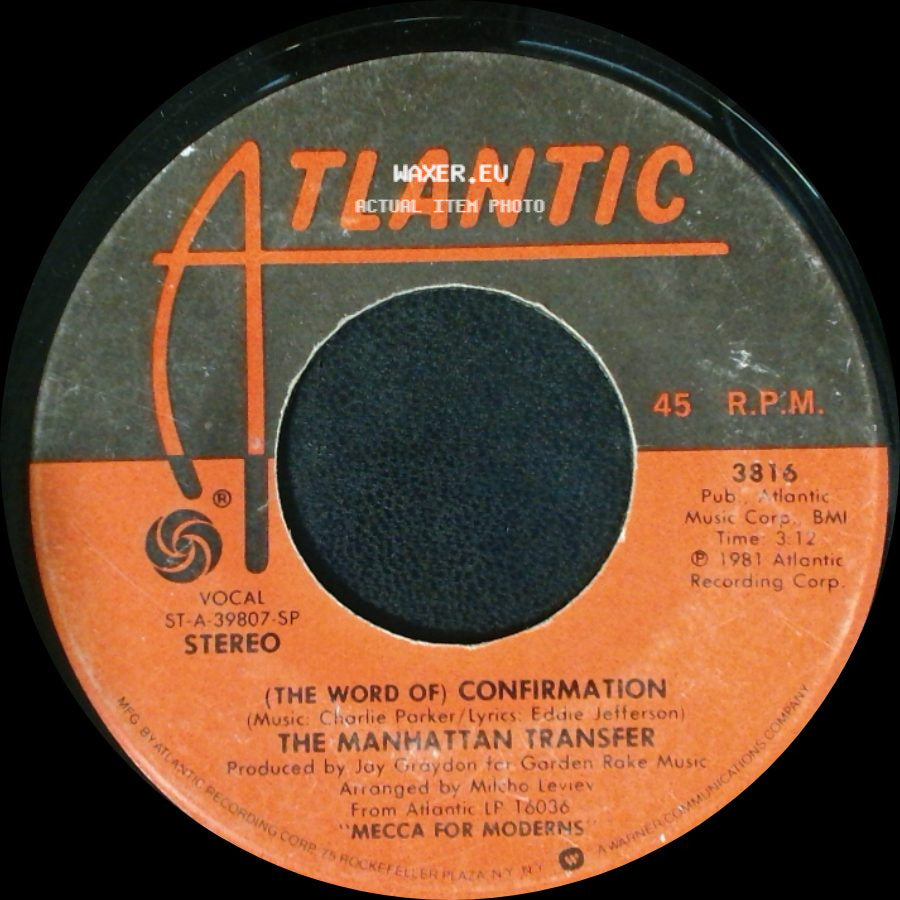 The Manhattan Transfer - (The Word Of) Confirmation / Boy From New York City side A