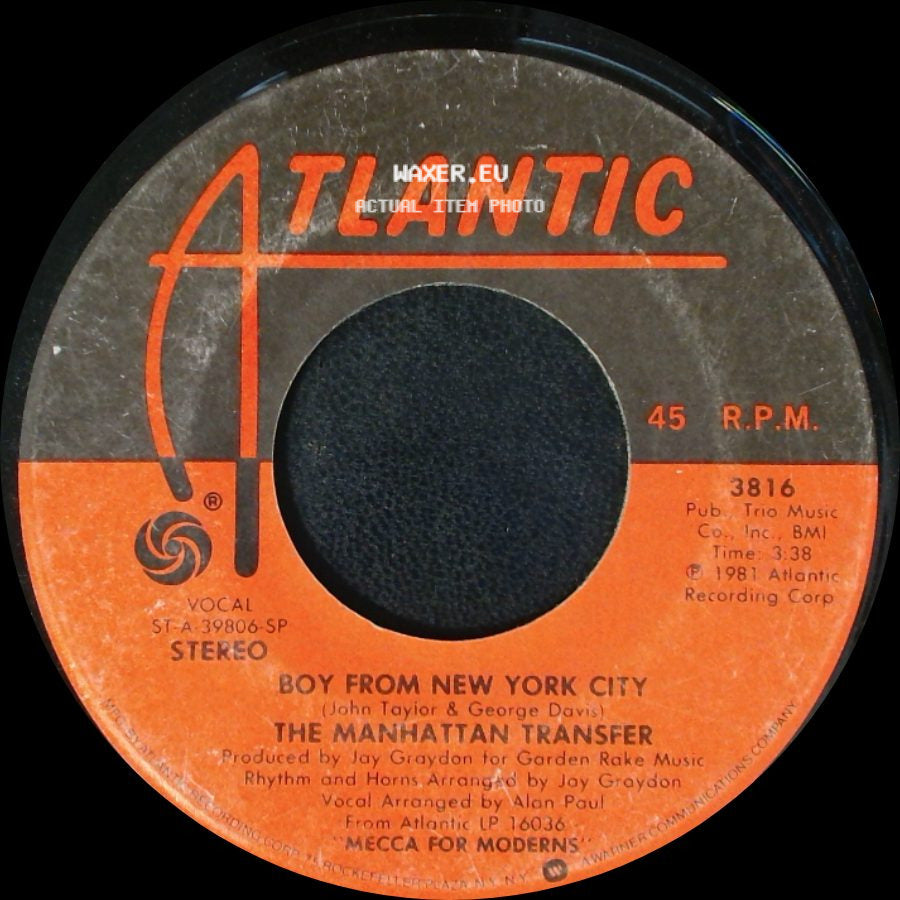The Manhattan Transfer - (The Word Of) Confirmation / Boy From New York City side B