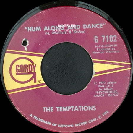 The Temptations - Ungena Za Ulimwengu (Unite The World) / Hum Along And Dance side B