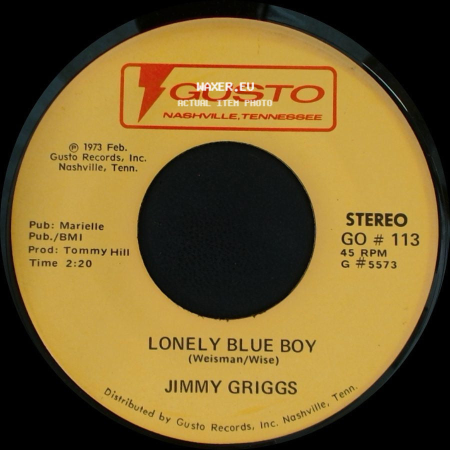 Jimmy Griggs - Lonely Blue Boy / Charlotte, North Caroline side A