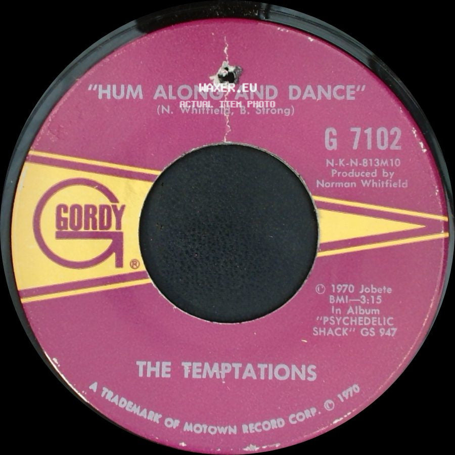 The Temptations - 'ungena Za Ulimwengu (Unite The World)' / Hum Along And Dance side B