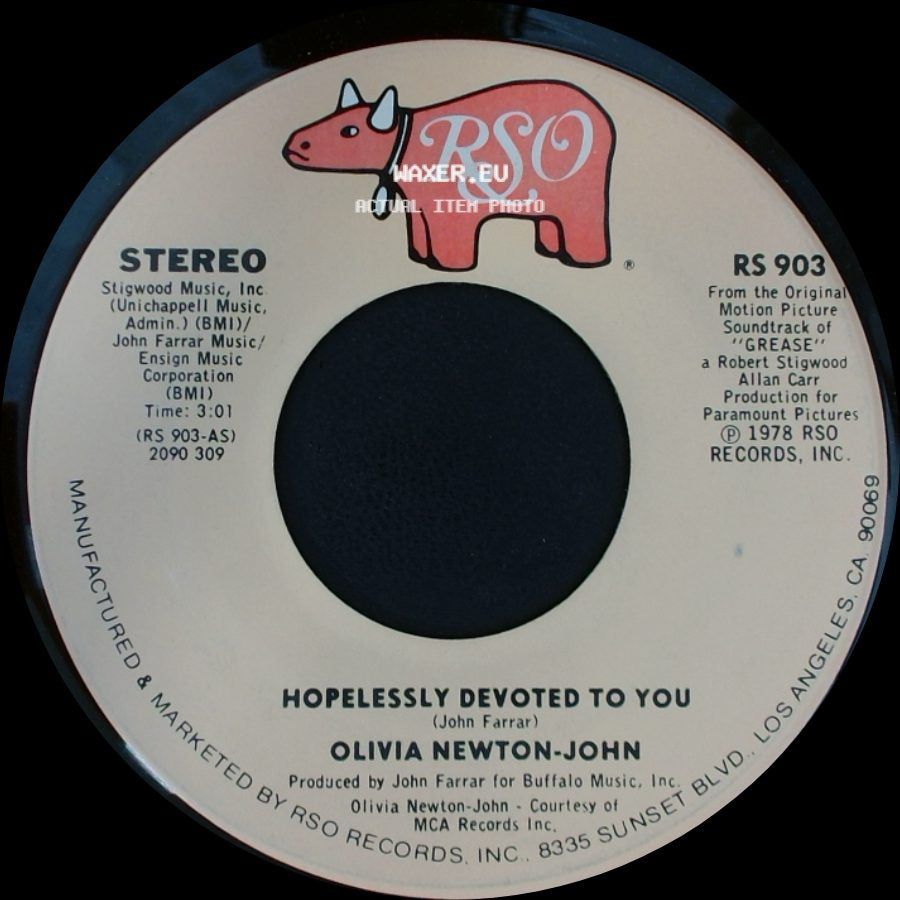 Olivia Newton-John - Love Is A Many Splendored Thing / Hopelessly Devoted To You side B