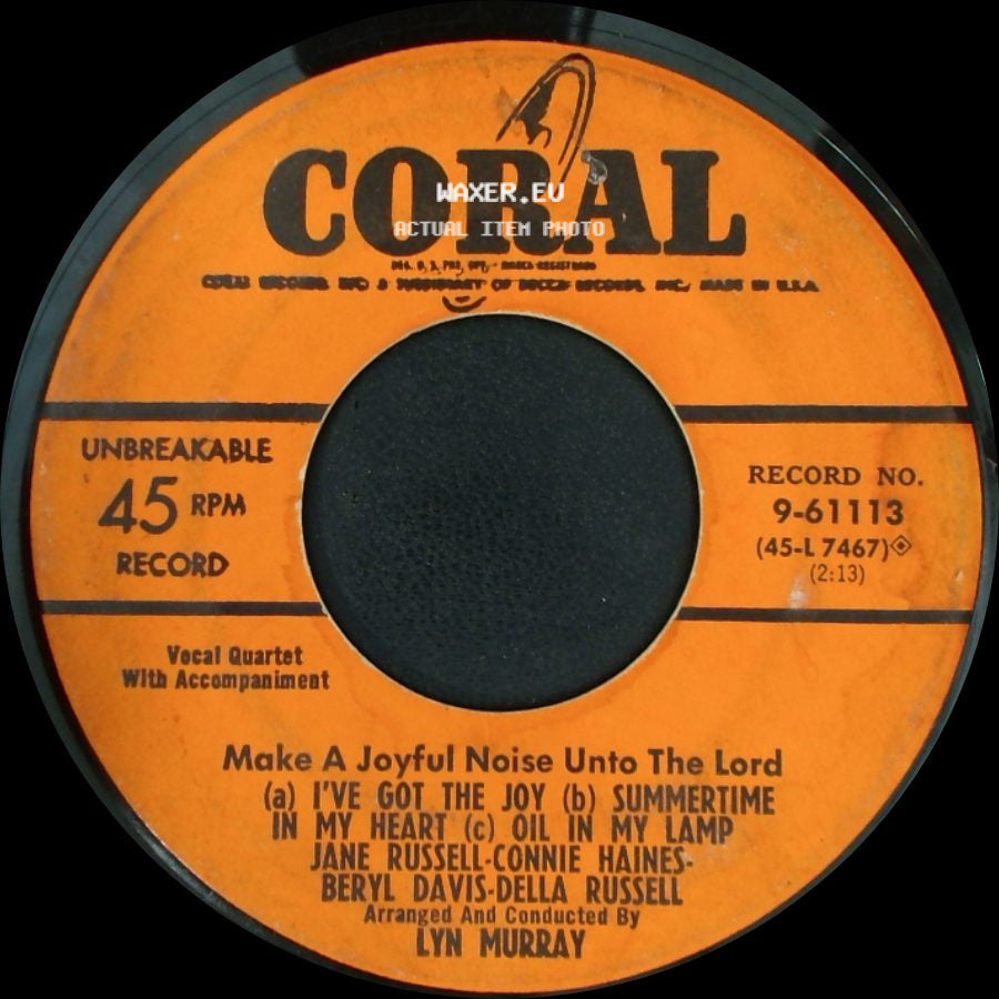 Jane Russell, Connie Haines, Beryl Davis, Della Russell - Make A Joyful Noise Unto The Lord Do Lord / Make A Joyful Noise Unto The Lord side B
