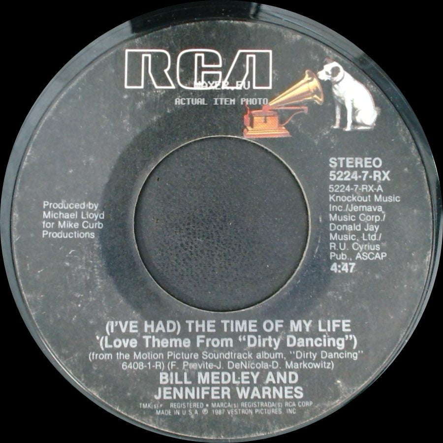Bill Medley And Jennifer Warnes / Mickey And Sylvia - (I've Had) The Time Of My Life (Love Theme From "Dirty Dancing") / Love Is Strange side A