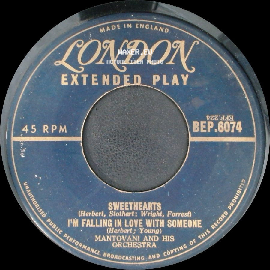 Mantovani And His Orchestra - Sweethearts / I'm Falling In Love With Someone / Indian Summer / Kiss In The Dark side A