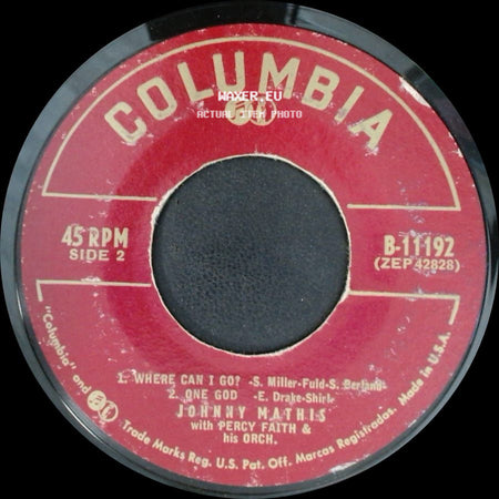 Johnny Mathis With Percy Faith & His Orch. - Kol Nidre / Eli Eli / Unknown Title B side B