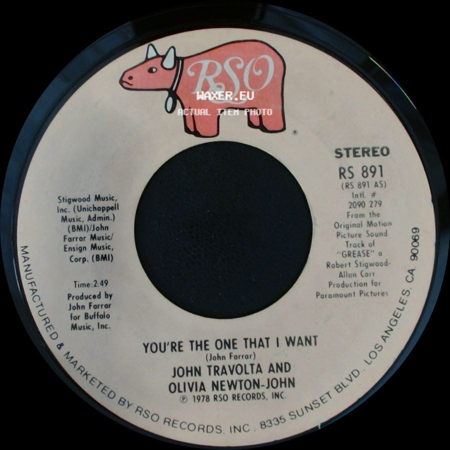 John Travolta And Olivia Newton-John - Alone At A Drive-In Movie (Instrumental) / You're The One That I Want side B