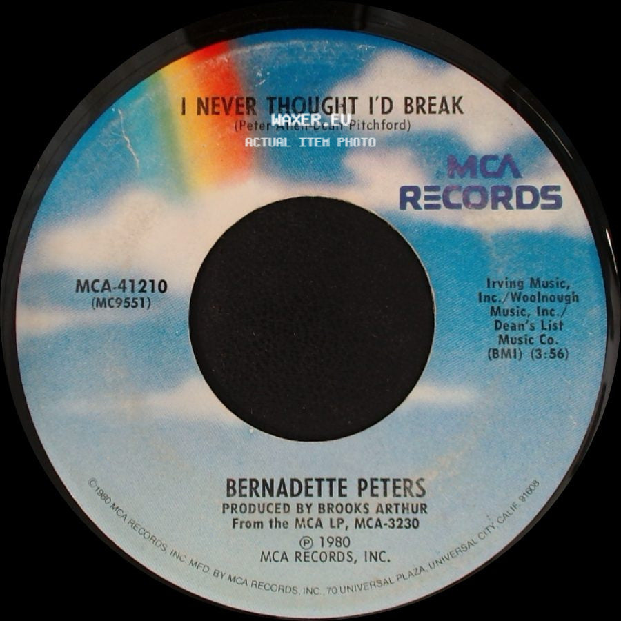 Bernadette Peters - Gee Whiz / I Never Thought I'd Break side B
