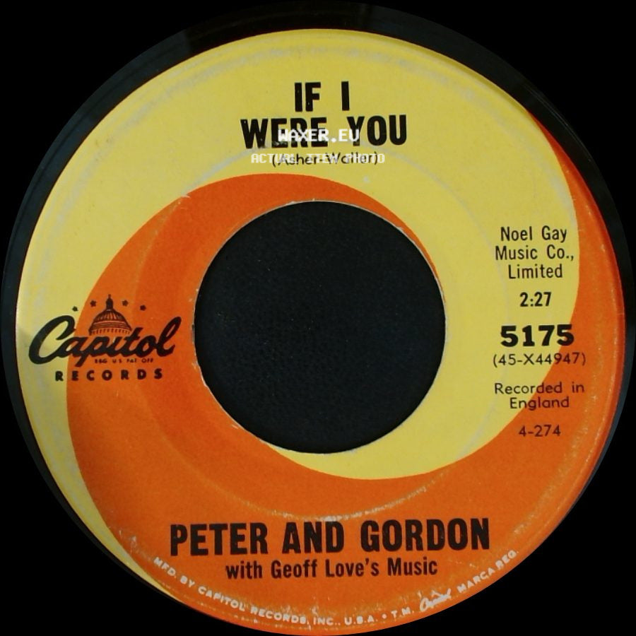 Peter And Gordon - A World Without Love / If I Were You side B