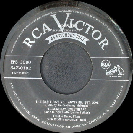 Frankie Carle - Memories / Nobody's Sweetheart / I Can't Give You Anything But Love / Someday Sweetheart side B