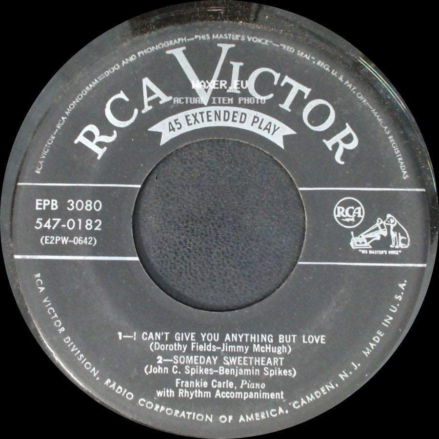 Frankie Carle - Memories / Nobody's Sweetheart / I Can't Give You Anything But Love / Someday Sweetheart side B