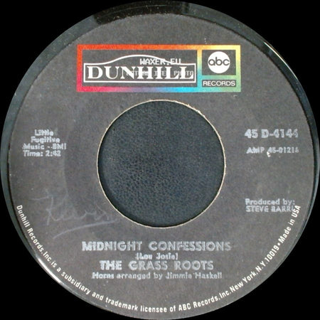 The Grass Roots - Midnight Confessions / Who Will You Be Tomorrow side A
