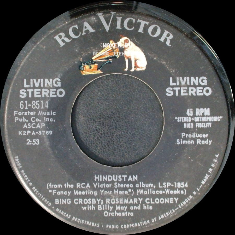 Bing Crosby; Rosemary Clooney With Billy May And His Orchestra - On A Slow Boat To China / Hindustan side B