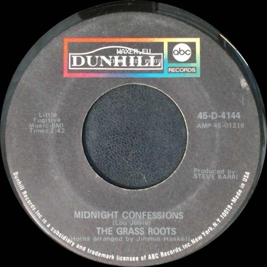 The Grass Roots - Midnight Confessions / Who Will You Be Tomorrow side A