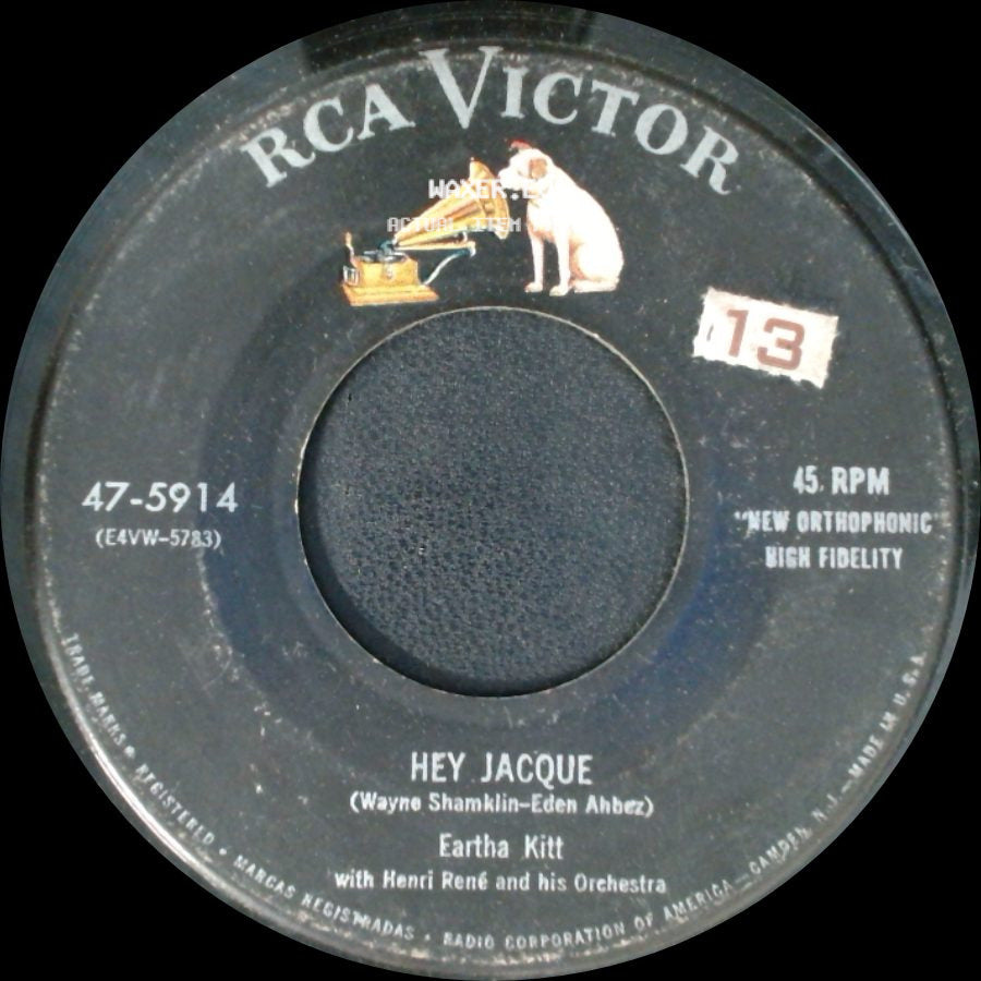 Eartha Kitt With Henri René And His Orchestra / Eartha Kitt - Hey Jacque / (This Year's) Santa Baby side A