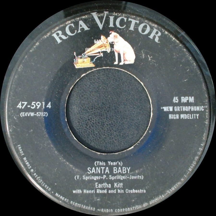 Eartha Kitt With Henri René And His Orchestra / Eartha Kitt - Hey Jacque / (This Year's) Santa Baby side B