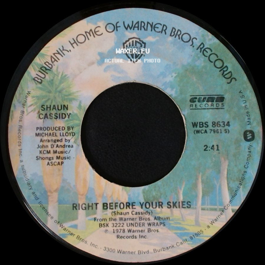 Shaun Cassidy - Right Before Your Skies / Our Night (Edit) side A