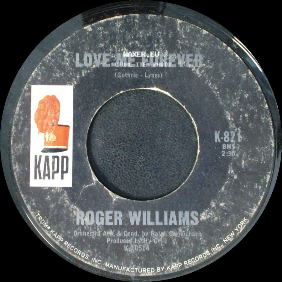 Roger Williams - Sweet Pea / Love Me Forever side B