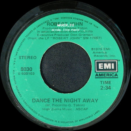 Robert John - Lonely Eyes / Dance The Night Away side B