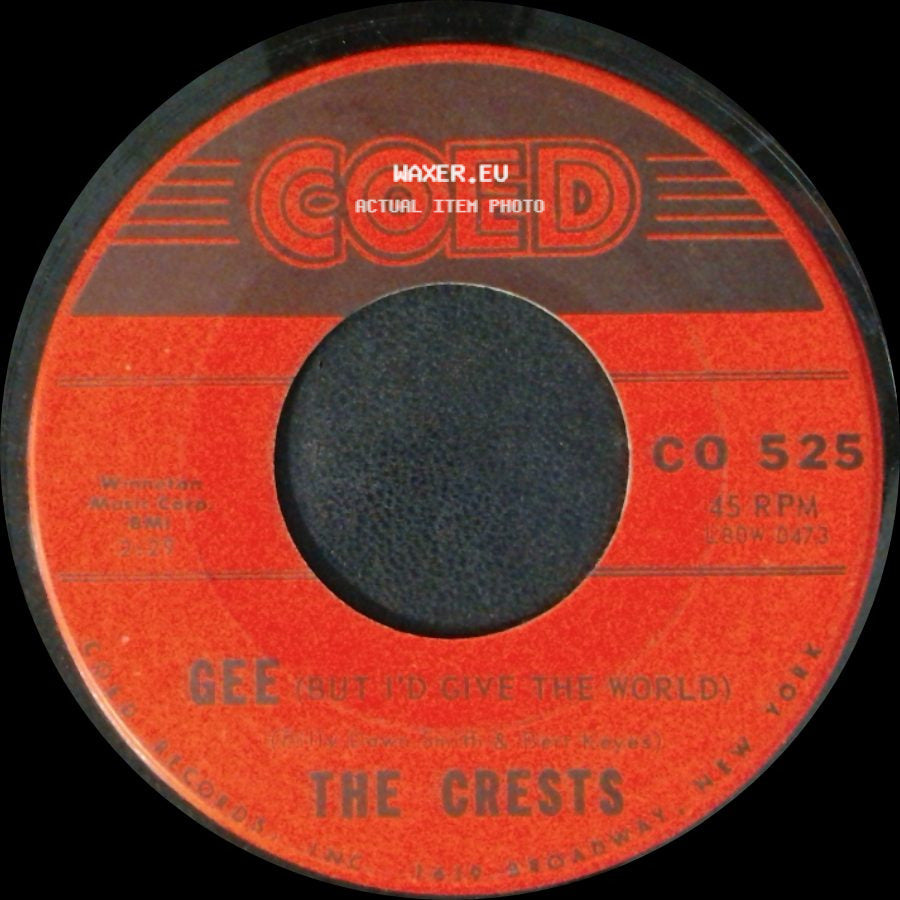 The Crests - Step By Step / Gee (But I'd Give The World) side B