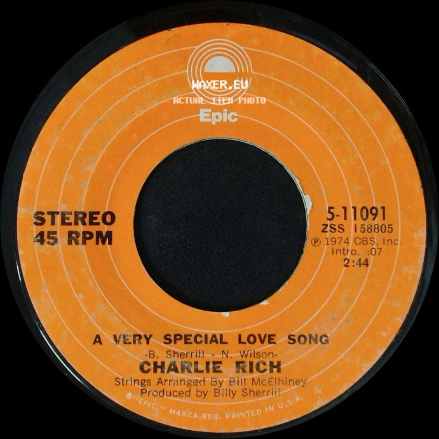 Charlie Rich - A Very Special Love Song / I Can't Even Drink It Away side A
