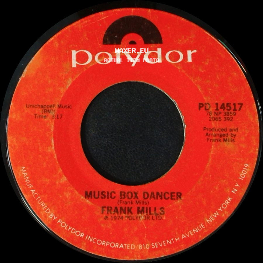 Frank Mills - The Poet And I / Music Box Dancer side B