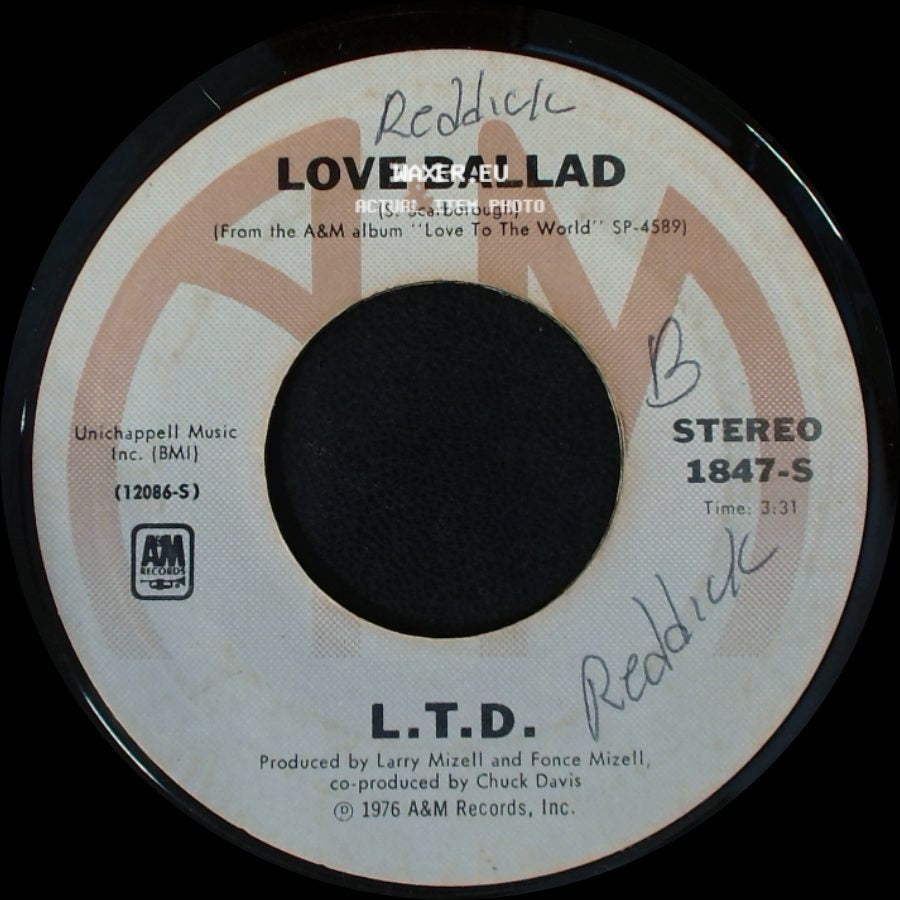 L.T.D. - Love Ballad / Let The Music Keep Playing side A
