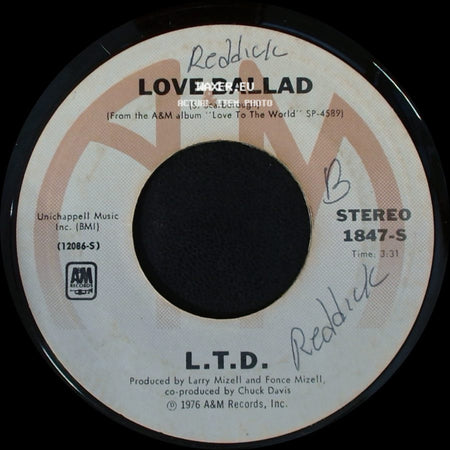 L.T.D. - Love Ballad / Let The Music Keep Playing side A