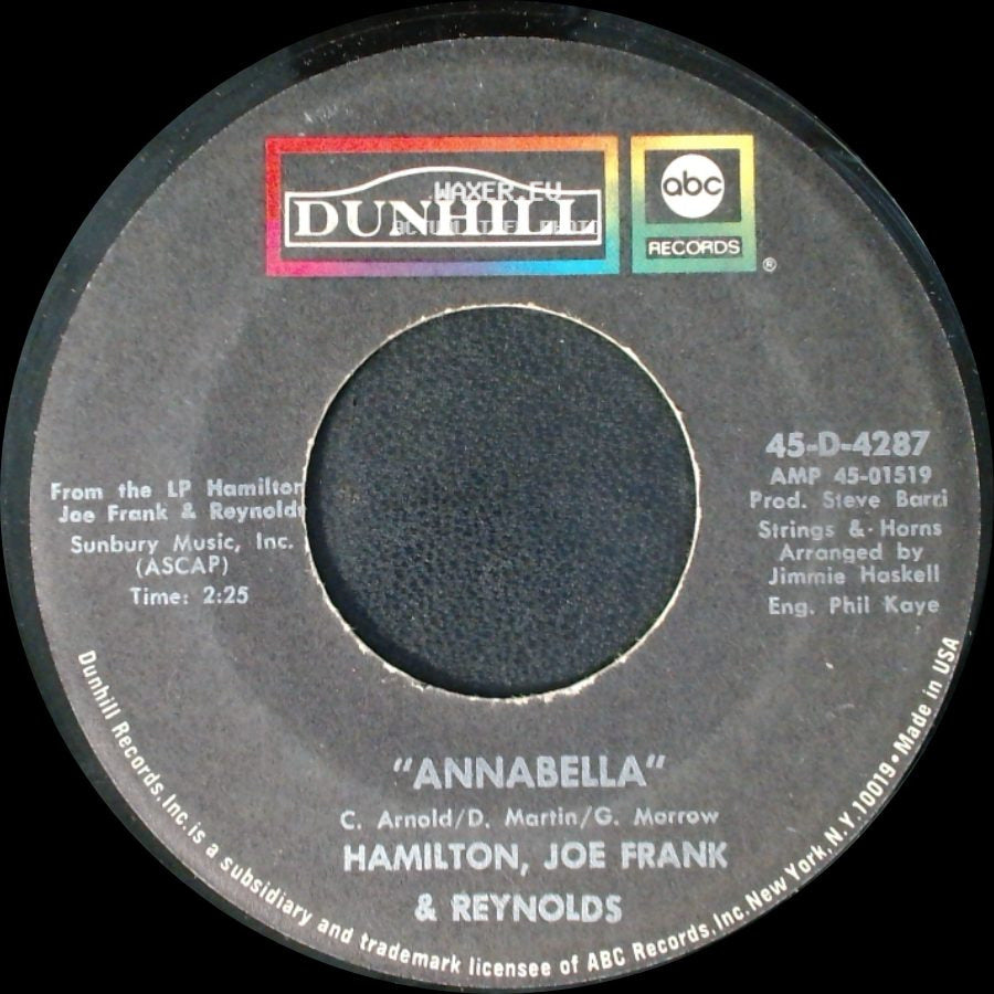 Hamilton, Joe Frank & Reynolds - Annabella / Goin' Down side A