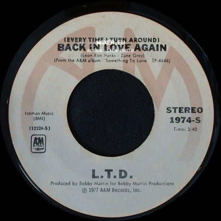 L.T.D. - (Every Time I Turn Around) Back In Love Again / Material Things side A